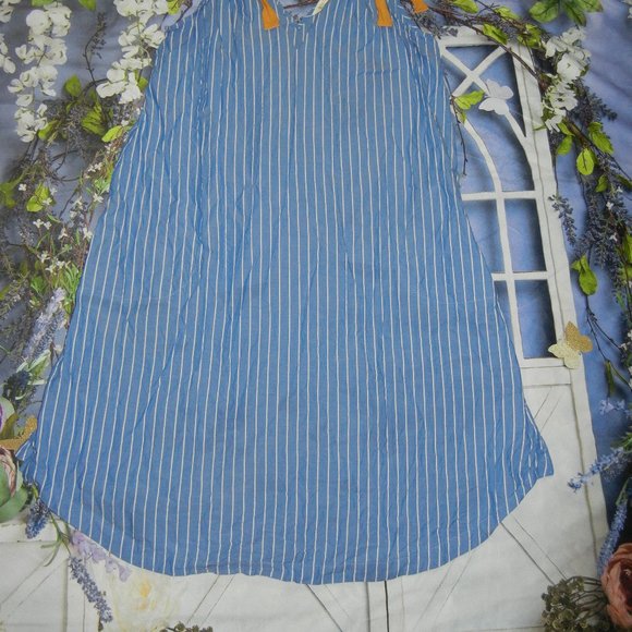 Matilda Jane Sandy Seashell Blue & White Striped Cotton Cover-up Dress Small - Picture 4 of 4